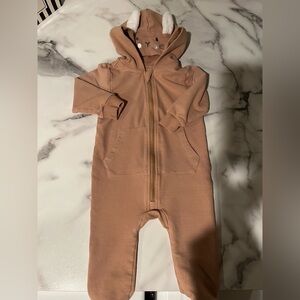 Petit Lem Tan Hooded Baby Bunny Outfit